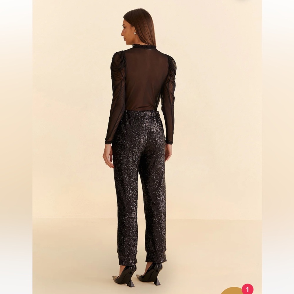 ❗️✂️💵NEW❗️FARM RIO BLACK SEQUIN PIJAMA PANTS SIZE M